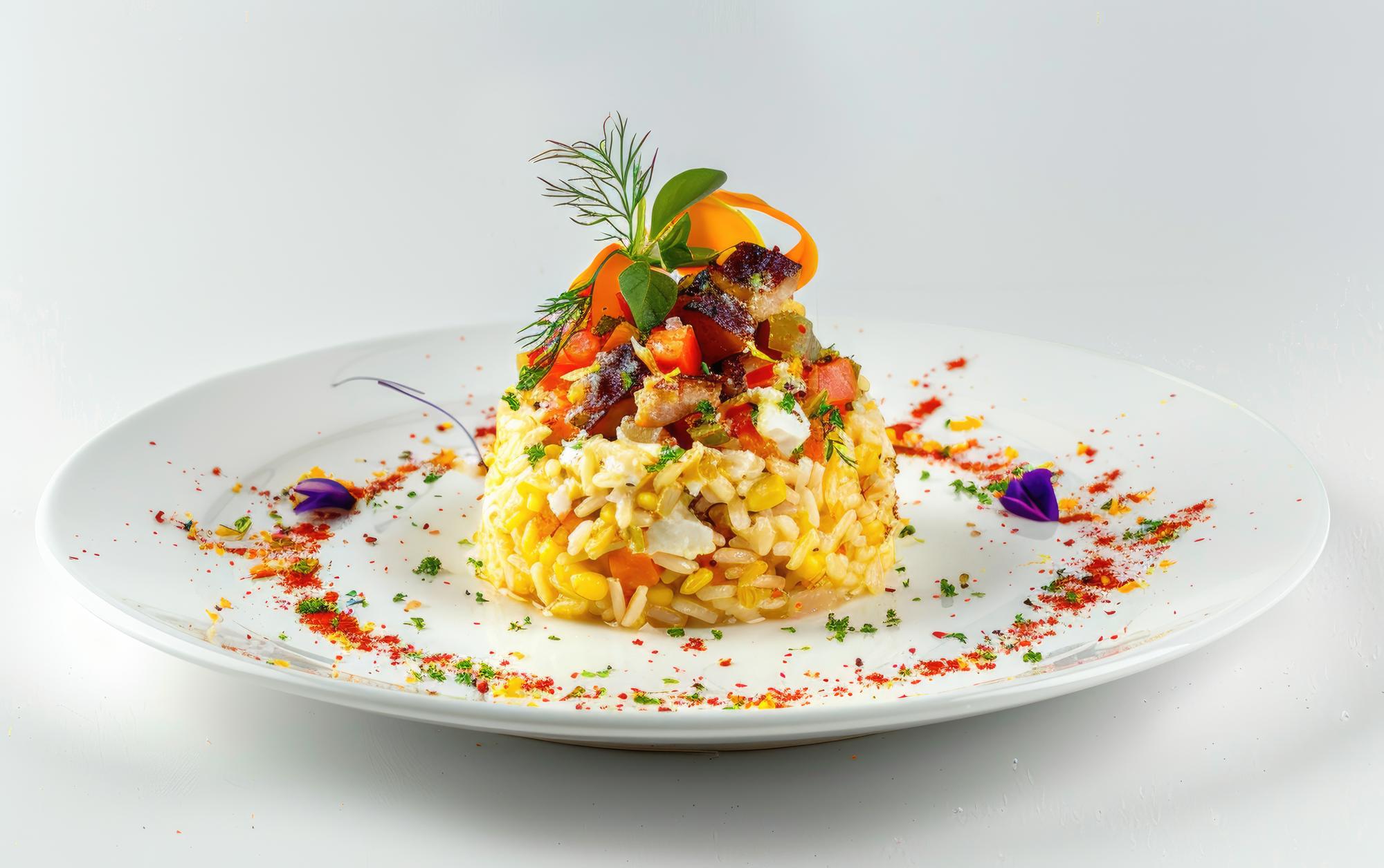Talerz z kolorowym risotto